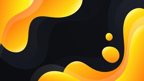 Abstract background with yellow waves. Black background. Desktop wallpaper. Vector. Graphic Design Wallpaper Desktop, Black Background Desktop, Wallpaper Website, Background Desktop, Black Desktop, Yellow Wallpaper, Backgrounds Desktop, Yellow Background, Wallpaper Pc