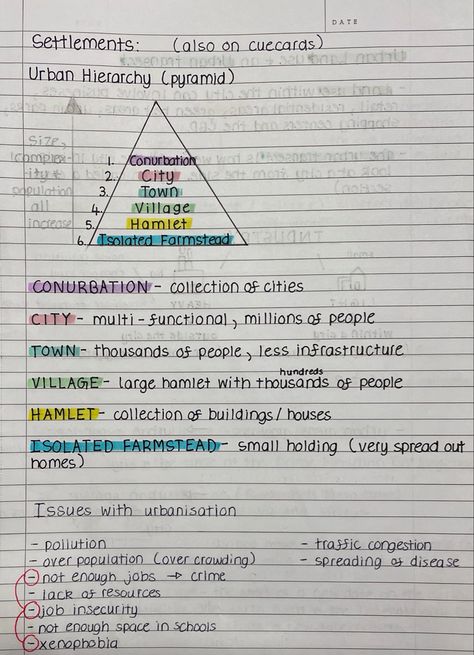 Explantion of urban hierarchy and issues with urbanisation Social Studies Notes, Shorthand Writing, Morning Routine School, Gcse Geography, School Study Ideas, Nursing School Survival, Study Flashcards, Math Notes, Medical School Studying