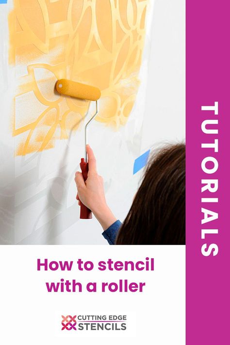 Roll On Stencil Paint Rollers, Patterned Roller Stencil, Wall Stencil Roller, Stencil Roller, Sponge Rollers, Diy Stencil, Stencil Wood, Stencil Ideas, Stencil Projects