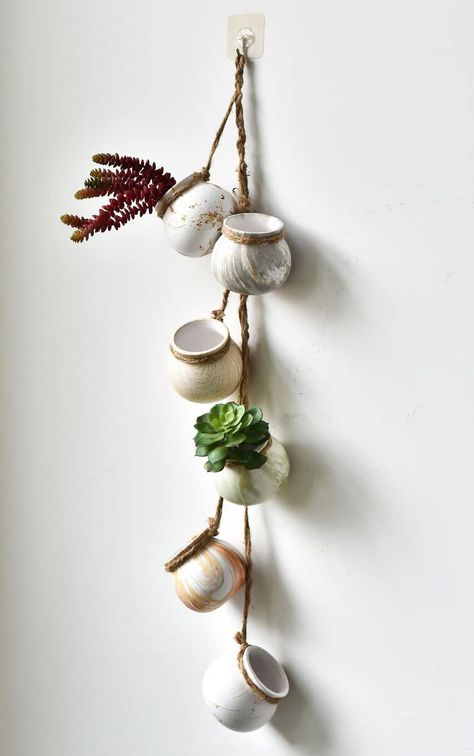 Ceramic Wall Planters, Mushroom Crafts, Miniature Pottery, Air Plant Display, Succulent Planters, Hanging Flower Pots, Hanging Succulents, Ancient Pottery, Pottery Inspiration