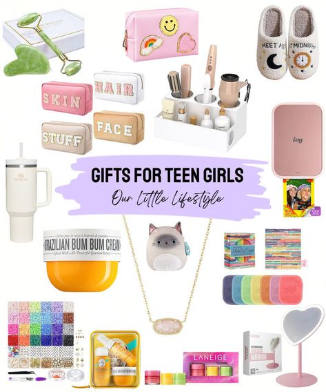 a collage of gifts for teenage girls Gifts For Swifties, Girls Gift Ideas, Girly Christmas Gifts, Girls Gift Guide, Teen Christmas Gifts, Christmas Gifts For Teen Girls, Cool Gifts For Teens, Cute Birthday Ideas, Cute Gifts For Friends