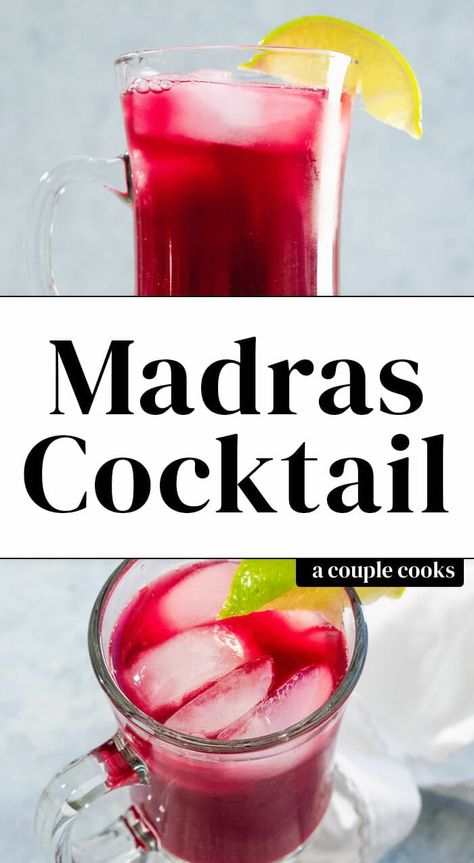 The Madras cocktail is a tangy and refreshing, starring vodka, cranberry and orange juice. Everyone should know how to make this quick and easy drink! #madras #cocktail #drink #entertaining #mixeddrink Madras Cocktail, Vodka Recipes Easy, Orange Juice Cocktails, Cranberry Juice And Vodka, Orange Juice And Vodka, Vodka Cranberry, Unsweetened Cranberry Juice, Easy Mixed Drinks, Vodka Lime