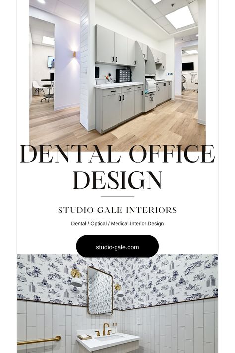 Austin Dental Co. located in Austin, TX. A fresh, fun, professional dental office design. By: Studio Gale Farmhouse Dental Office, Dental Cabinet Design Ideas, Dental Office Flooring, Small Dental Clinic Design, Small Dental Clinic Interior Design, Dental Operatory Design, Modern Dental Office Design, Dental Office Waiting Room, Dentist Office Design Interiors