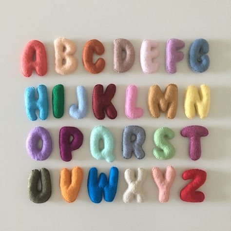 sewing toys easy Stuffed Letters, Felt Alphabet, Learn Alphabet, Handmade Kids Toys, Owl Plush, Felt Letters, Letters For Kids, 자수 디자인, 26 Letters