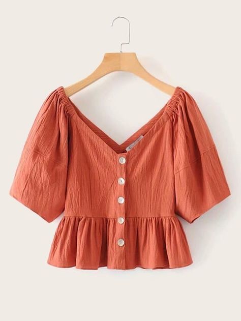 Cotton Tops Designs, Ruffle Hem Blouse, Mesh Tops, Fashion Top Outfits, Fashion Tops Blouse, Fashion Enthusiast, Trendy Fashion Tops, Hem Blouse, Women Blouses