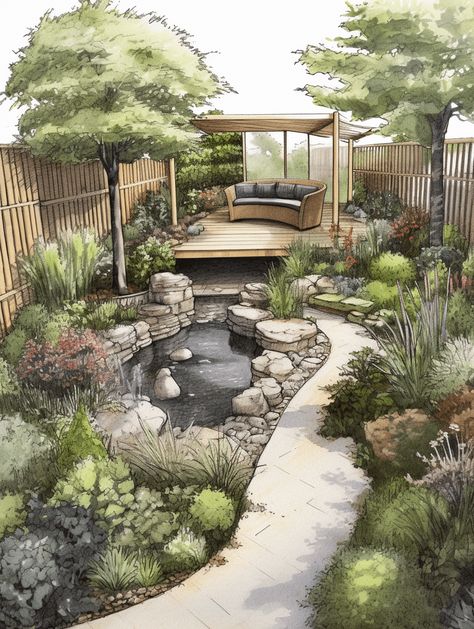 Japanese Garden Landscape, Japanese Zen Garden, Zen Garden Design, Seni Dan Kraf, Desain Lanskap, Fall Garden Vegetables, Asian Garden, Japanese Garden Design, Recycled Garden