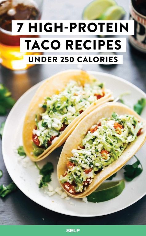 250 Calorie Meals, Healthy Taco Recipes, Breakfast Tacos Recipe, 300 Calorie Meals, High Protein Dinner, Healthy Low Calorie Meals, Low Carb Tacos, Healthy Tacos, High Protein Low Calorie