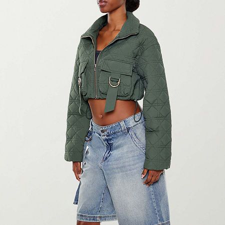 Closure Type: ZipperSleeve Length: Long SleeveWarmth Factor: LightweightOuterwear Length: ShortFiber Content: 100% NylonCoat Style: Bomber JacketsCare: Line Dry, Hand WashCountry of Origin: Imported Bomber Jackets, Quilted Jacket, Dark Green, Forever 21, Coats Jackets, Bomber Jacket, Green