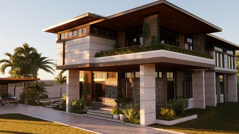 Modern Filipino House | Solihiya Inspired Filipino Houses Modern, Philippine Homes House Design, Modern Filipino Architecture Exterior, Philippines Modern House Design, Traditional House Philippines, Filipino Inspired House, Asian Modern House Design, Asian Contemporary House Exterior Design, Modern Traditional Filipino House