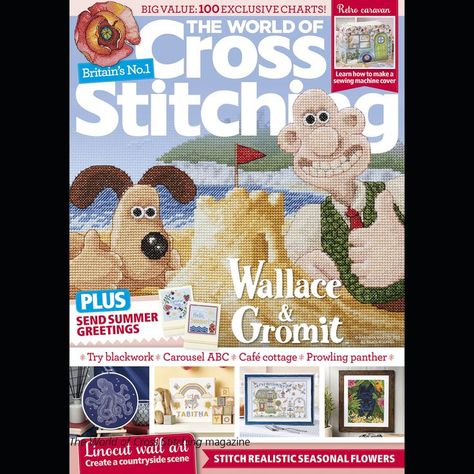 Cover of issue 322 of The World of Cross Stitching magazine Panther Portrait, World Of Cross Stitching Magazine, Bothy Threads, Finding A New Hobby, Gift Tag Design, The World Of Cross Stitching, Retro Caravan, Cross Stitch Magazines, Sewing Machine Cover