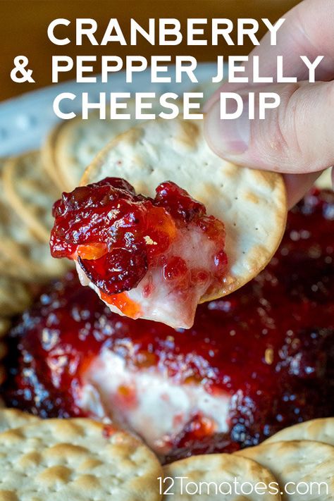 Cranberry Pepper Jelly, Pepper Jelly Cheese Dip, Pepper Jelly Dip, Finger Sandwich, Goat Cheese Dip, Red Pepper Jelly, Canned Cranberry Sauce, Dip Recipes Easy, Pepper Jelly