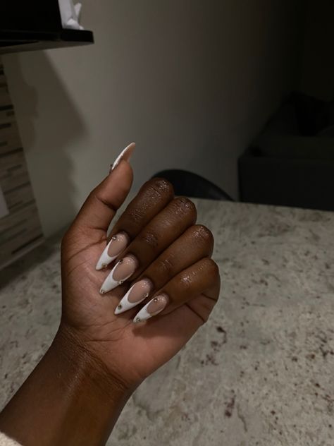 Stiletto French Tips, French Stiletto Nails, French Tip Nail Art, French Tip Nail Designs, Classic French Manicure, Nails Only, Tip Nails, White French, French Tips