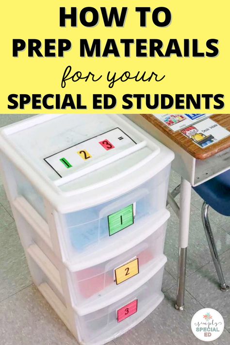 Are you in the middle of prepping special education materials to be ready when you head back to school? Getting everything ready for your special education students can be overwhelming but here are four tips for how to organize your classroom and student materials. Using a 3 drawer work station for your student independent work area allows students to work on file folders and work boxes. Keep student visuals and student schedule handy. Have fine motor activities ready to go. Learn more now! Independent Work Stations Sped, Masters In Special Education, Moderate To Severe Special Education, Work Boxes Special Education, Student Schedule, Special Education Centers, Special Education Classroom Setup, Teaching Executive Functioning Skills, Teacch Activities