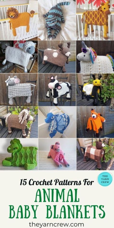 15 Adorable Animal Baby Blankets To Crochet For Your Baby you can crochet right now. Animal Baby Blanket patterns curated by The Yarn Crew #crochetblankets #crochetafghans #crochetstitches #crochetpatterns #crochetprojects #crochetbaby #stitchesforblankets #animalblankets #babyblankets Baby Blankets To Crochet, Animal Baby Blankets, Blankets To Crochet, Giraffe Baby Blanket, Bee Baby Blanket, Animal Baby Blanket, Dinosaur Baby Blanket, Boy Crochet Patterns, Baby Blanket Patterns