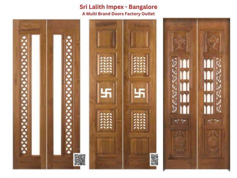 Teakwood pooja doors / Honne wood pooja doors / Main doors / Multibrand Doors factory Outlet @SriLalithImpex - Bangalore #sanddarkgrey #jhbuilderswarehouse #yourprojectstore #bahagiaglass #cathedraldoor #exteriorflooring #bangaloreinterior #doorsdesign #meetusmonday #dooropen #contemporarydesigns #woodenflooring #doordesign #stairsdesign #churcharchitecture #atrium #tropicalhouse #handle #decking #homedecorinspo #plywood #handles #modernhouse #doorsofinstagram #gate #homeideas #interiorarch... Plywood Handles, Pooja Room Door, Pooja Door Design, Main Doors, Pooja Room Door Design, Room Door Design, Pooja Room, Church Architecture, Room Door