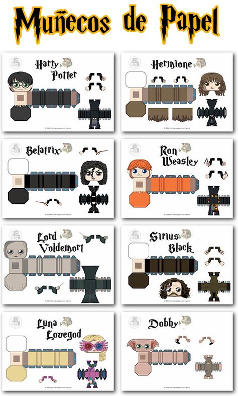 Papercraft Templates Harry Potter, Harry Potter Paper Crafts, Imprimibles Harry Potter Gratis, English Flashcards, Imprimibles Harry Potter, 3d Crafts, Cumpleaños Harry Potter, Manualidades Halloween, Stickers Laptop