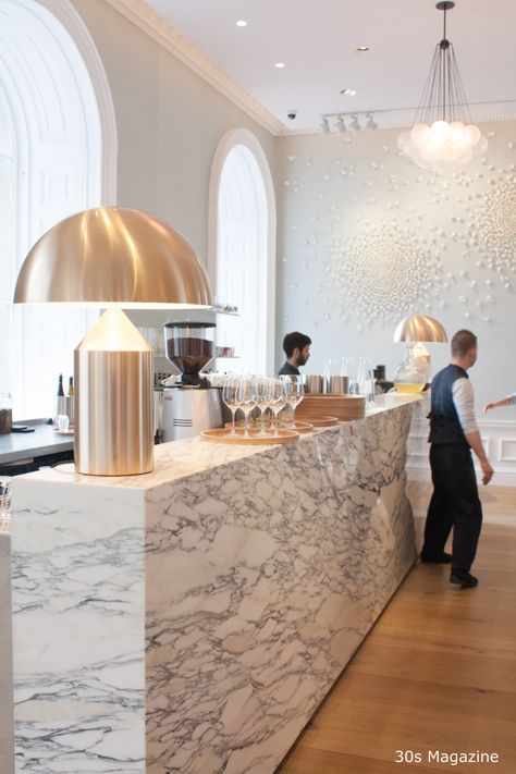 Pale Blue Walls, Marble Bar, Restaurant Lighting, Cafe Style, Olive Garden, Kew Gardens, Covent Garden, Blue Walls, Glass House