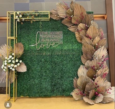 Photo By Uours Decorator - Decorators Palm Photo Backdrop, Boho Stage Design, Art Deco Photo Backdrop, Filipiniana Backdrop, Selfie Booth Ideas Wedding, Garden Theme Wedding Decorations, Events Decoration Ideas, Garden Party Wedding Theme, Stage Decoration Photos