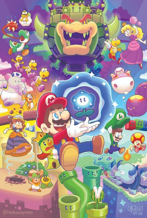 WONDERFUL ✨ Mario Comics, Retro Games Wallpaper, Mario E Luigi, Mario Fan Art, Nintendo Super Smash Bros, Super Mario And Luigi, Nintendo Fan Art, Nintendo World, Mario Games