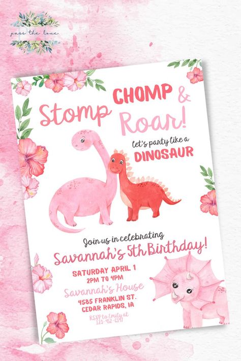 Land Before Time Birthday Party Girl, Girl Dinasour Birthday Party Ideas, Two A Saurus Birthday Girl, Dinosaur 4th Birthday Party Girl, Dino 2nd Birthday Party Girl, Third Birthday Dinosaur Theme Girl, 3rd Birthday Dinosaur Party Girl, First Birthday Girl Dinosaur Theme, Dinasour Birthday Ideas For A Girl