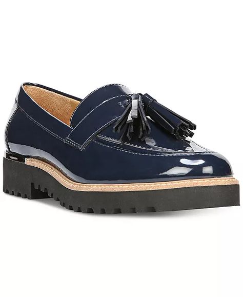 Franco Sarto - Carolynn Loafer Flats Navy Loafers, Loafers Outfit, Patent Loafers, Loafers Online, Platform Loafers, Platform Heels Chunky, Tassel Loafers, Franco Sarto Shoes, Franco Sarto