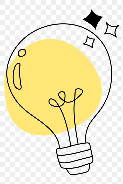 Title Png Aesthetic, Idea Bulb Illustration, Cute Illustrations Doodles, Light Bulb Doodle, Bulb Doodle, Light Bulb Ideas, Bulb Png, Bulb Illustration, Light Bulb Illustration