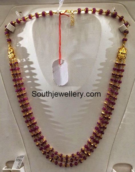 Ruby Beads Necklace Ruby Beads Jewellery Indian, Ruby Beads Jewellery, Beads Jewellery Indian, Ruby Jewelry Necklaces, Latest Jewellery Designs, Necklace Ruby, Black Beads Mangalsutra Design, Pearl Necklace Designs, Gold Necklace Indian Bridal Jewelry