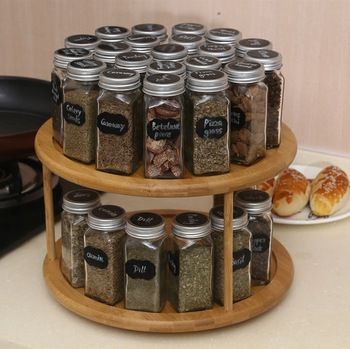 Spinning Spice Rack, Thrift Christmas, Turntable Cabinet, Bamboo Spice Rack, Revolving Spice Rack, Seasoning Jars, Cupboard Closet, Wood Storage Rack, Garden Clothing