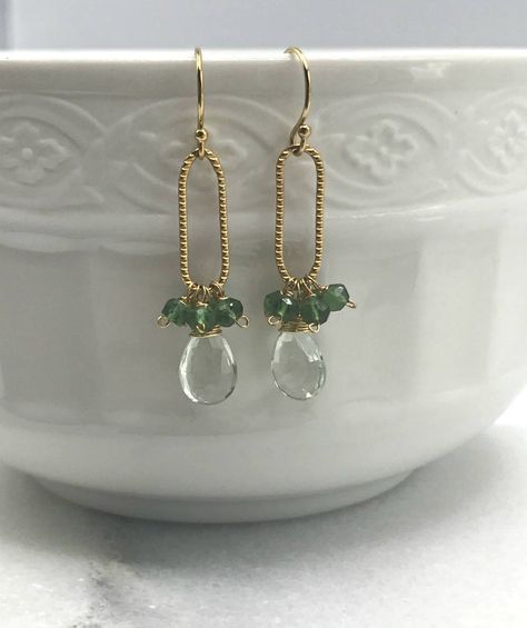 Jewelry Earings, Dressy Earrings, Green Amethyst Earrings, Green Minimalist, Green Apatite, Fresh Cut Grass, Elongated Oval, Black Earrings Dangle, Earrings Green