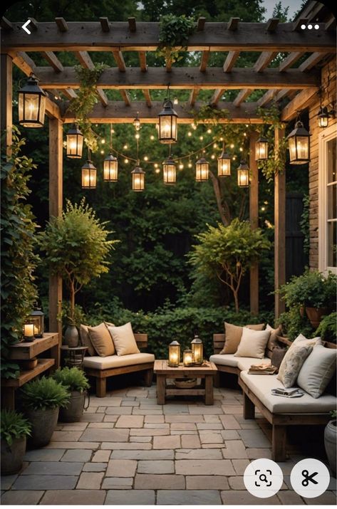 Backyard Patio Modern, Patio Cabana Ideas, Garden Living Room Outdoor, Outdoor Patio Styling, Master Suite Outdoor Patio, Outdoor Patio Pergola Ideas, Elegant Patio Decorating Ideas, Decorating Gazebo Ideas Backyard, Outdoor Patio Garden Ideas