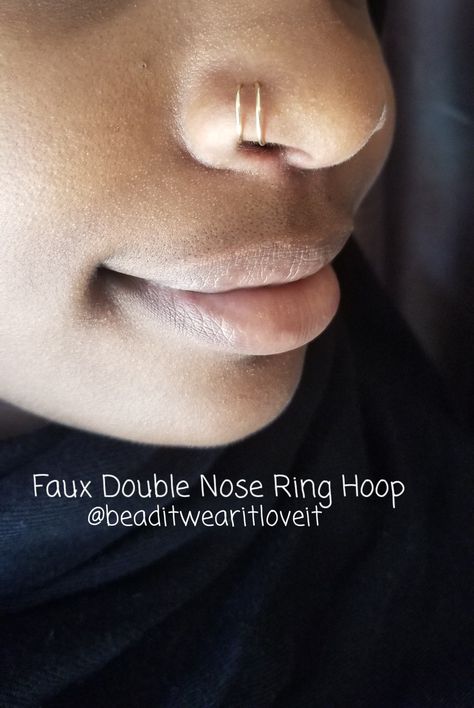 Double Hoop Nose Ring, Double Nose Ring, Single Piercing, Hoop Nose Ring, Nose Rings Hoop, Guilty Pleasure, Guilty Pleasures, Nose Piercing, Gold Hoop