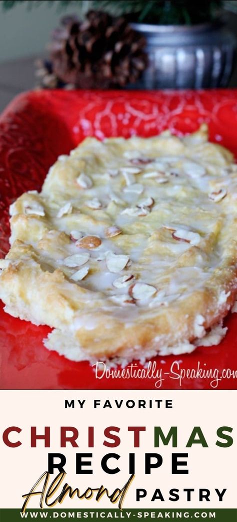 My Favorite Christmas Recipe is this Almond Puff Pastry. It looks fancy and difficult, but really is super easy to make! #pastry #christmasrecipe #puffpastry #almond #brunch #breakfast #almondpastry Almond Puff Pastry, Almond Puff, Kringle Recipe, Almond Paste Recipes, Almond Desserts, Almond Pastry, Favorite Christmas Recipes, Christmas Bread, Best Christmas Recipes