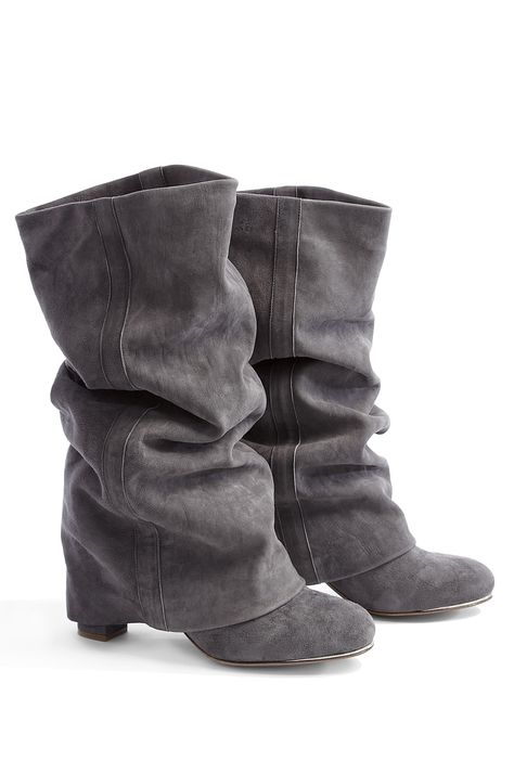 Suede Fold Down Heeled Boots by See By Chloe Shoes...I think I'm in love. Long Boots With Heels, Skor Sneakers Nike, Skor Sneakers, Gray Boots, Dr Shoes, Study Inspo, Chloe Shoes, Grey Boots, Shoe Inspo