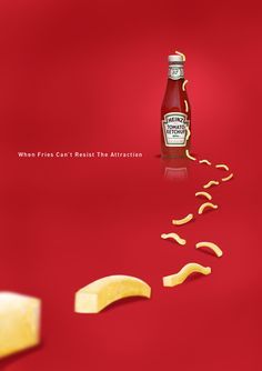 Heinz Tomato Ketchup :: When Fries Can't Resist The Attraction What Is Fashion Designing, Heinz Tomato Ketchup, Heinz Ketchup, Clever Advertising, Graphisches Design, Creative Advertising Design, 광고 디자인, Publicidad Creativa, Guerilla Marketing