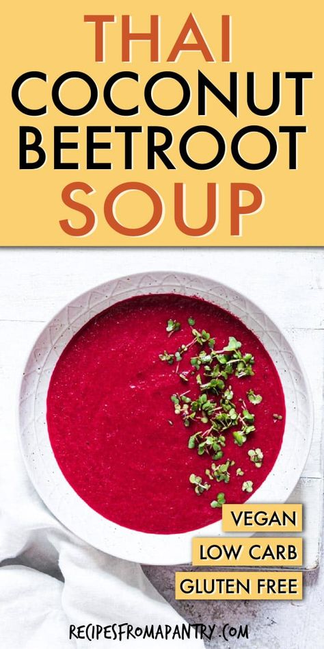 Beet Recipes Soup, Vegan Beet Soup, Beetroot Soup Recipe, Smooth Soup Recipes, Beets Soup, Recipe Beets, Blended Soup, Beet Soup Recipes, Soup Thai