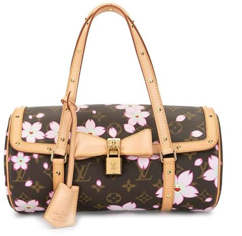 x Takashi Murakami 2003 pre-owned Cherry Blossom Monogram Papillon tote bag Τσάντες Louis Vuitton, Louis Vuitton Cherry Blossom, Louis Vuitton Murakami, Louis Vuitton Papillon, Luxury Bags Collection, Takashi Murakami, Fancy Bags, Vintage Monogram, Pretty Bags