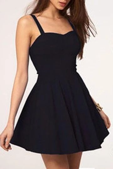 Simple Spaghetti Straps Backless Black Short Homecoming Dress – Angrila Homecoming Dresses Short Black, Gaun Koktail, Prom Dress For Teens, Homecoming Dresses For Teens, Black Prom Dress Short, Black Homecoming Dress, 파티 드레스, Grunge Dress, Black Dress Outfits