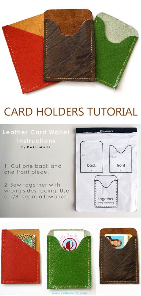 First Leather Project, Simple Leather Card Holder, What To Make With Leather Scraps Ideas, Scrap Leather Projects Simple, Faux Leather Scrap Projects, Leather Credit Card Holder Pattern, What To Do With Leather Scraps, Small Leather Diy Projects, Small Leather Gifts Diy