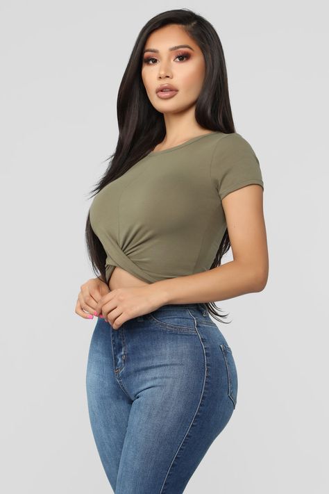 Just Like That Cami Bodysuit - Sage | Fashion Nova, Basic Tops & Bodysuits | Fashion Nova Army Fashion, Fashion Nova Models, Bodysuit Fashion, Loungewear Women, Fashion Nova Jeans, Basic Tops, Twist Front, Rompers Women, Mini Black Dress