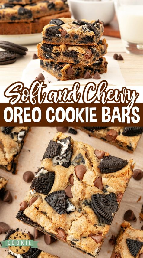 OREO COOKIE BARS - Family Cookie Recipes Oreo Cookie Bars, Oreo Cookie Bar, Oreo Bars, Cookie Cups Recipe, Cookie Bar, Bar Recipes, Oreo Cookie, Pretty Cookies, Cookies For Kids