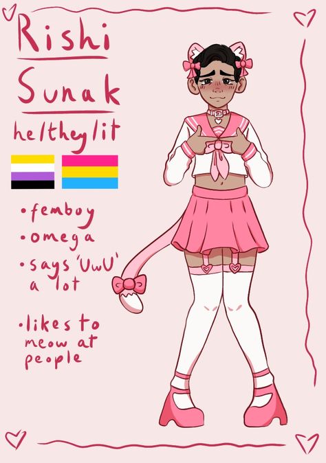 Rishi sunak but femboy cuz i h8 him >:3 Femboy Drawing Oc, Femboy Drawing Oc Base, Femboy Oc, Goofy Pictures, World Leaders, Really Funny Memes, Really Funny Pictures, Hush Hush, Anime Funny