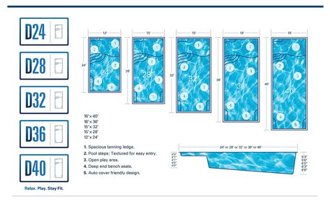 What is the Best Rectangular Fiberglass Pool Design? Pool Sizes Inground, Fiberglass Plunge Pool, Fiberglass Pool Shapes, Swimming Pool Dimensions, Fiberglass Pool Cost, Pool Dimensions, Small Pools Backyard, Swimming Pool Size, Small Inground Pool