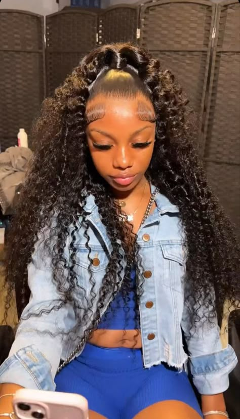 Up Down Deep Wave Wig, Black Curly Hairstyles Wig, Curly Weave Hairstyles Half Up Half Down, Half Up Half Down Hairstyles Deep Wave, Half Up Half Down Deep Wave Hair, Water Wave Wig Hairstyles Half Up Half Down, Deep Wave Wig Half Up Half Down, Deep Wave Wig With Bow, Wig Hairstyles Curly Hair