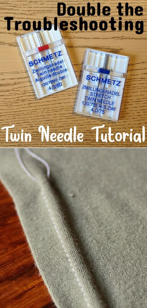 How to Use a Twin Needle Tutorial Twin Needle Sewing How To Use, Sewing Notes, Twin Needle Sewing, Tailoring Ideas, Sew Tips, Sewing Knits, Pfaff Sewing Machine, Sewing Alterations, Sewing Machine Needles