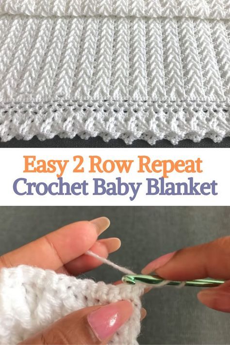 This easy two-row repeat crochet baby blanket is simply spectacular and unique. If you’ve been looking for a pattern to make a baby blanket, this is perfect. For making this blanket, you will need a double knit yarn. This is a stunning blanket that provides a super textured and gorgeous look. The blanket done in double knit yarn looks soft and cushy. It is an elegant blanket that your young will definitely love. Two Row Repeat Crochet, Crochet Baby Blanket Beginner, Baby Afghan Crochet Patterns, Crochet Baby Blanket Free Pattern, Easy Crochet Blanket, Easy Crochet Baby, Baby Afghan Crochet, Crochet Patterns Free Blanket, Crochet Baby Blanket