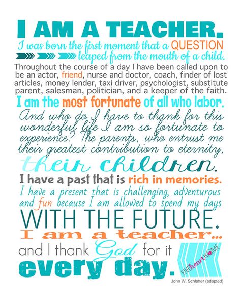 Teacher Appreciation Free Printables ~ 8x10" print, note cards, and gift tags | FiveHeartHome.com Free Teacher Appreciation Printables, Teacher Poems, Teacher Appreciation Quotes, I Am A Teacher, Teacher Appreciation Printables, Appreciation Printable, Teaching Quotes, Appreciation Quotes, Free Teacher