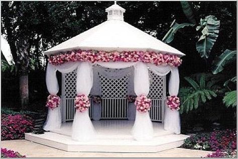 gazebo Outdoor Wedding Gazebo, Gazebo Drapes, Gazebo Ideas Backyard, Gazebo Pictures, Gazebo Wedding Decorations, تاج محل, Small Gazebo, Pink Decorations, White Gazebo