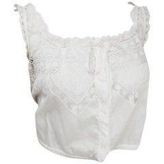 Cotton Camisole, Cropped Camisole, Fur Clothing, Shell Tops, Lace Camisole, Edwardian Era, Lace Ribbon, Moda Vintage, Ribbon Trim