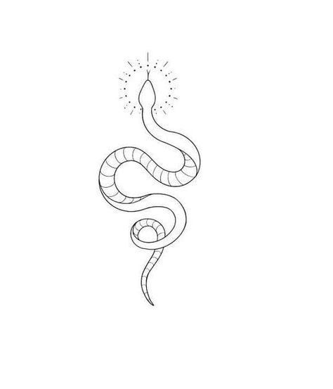 Snake Outline Tattoo Simple, Snake Mini Tattoo, Fine Line Snake Tattoo Design, Snake Tattoo Linework, Snake Template Free Printable, Small Snake Drawing, Snake Simple Tattoo, Snake Small Tattoo, Snake Fine Line Tattoo