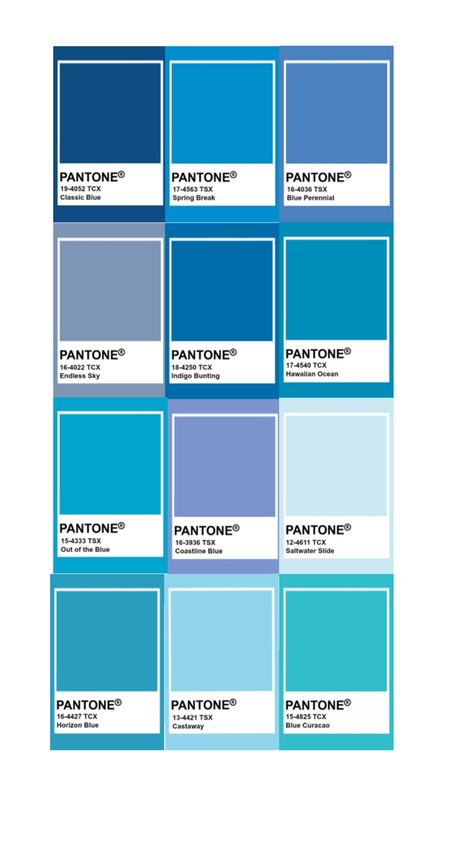 Pantone Blue Shades, Pantone Colours Blue, Pantone Color Bluing, Elemental Blue Pantone, Pantone Tcx Blue, Blue Palette, Shades Of Blue, Shades, Blue